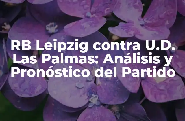 Rb Leipzig contra U.d. las Palmas: Análisis y Pronóstico Del Partido