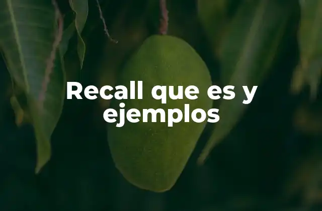 Recall que es y Ejemplos