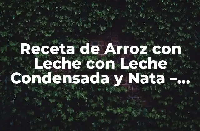 Receta de Arroz con Leche con Leche Condensada y Nata – una Delicia Española