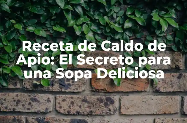 Receta de Caldo de Apio: el Secreto para una Sopa Deliciosa