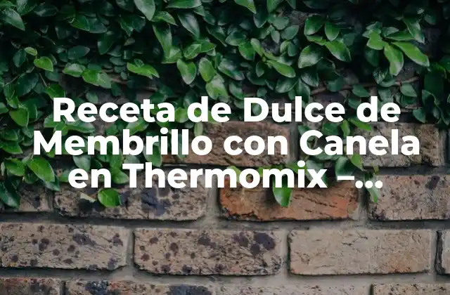 Receta de Dulce de Membrillo con Canela en Thermomix – Preparación Fácil y Deliciosa