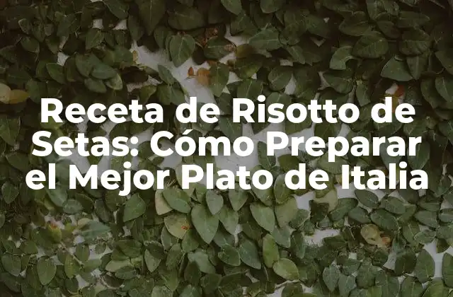 Receta de Risotto de Setas: Cómo Preparar el Mejor Plato de Italia
