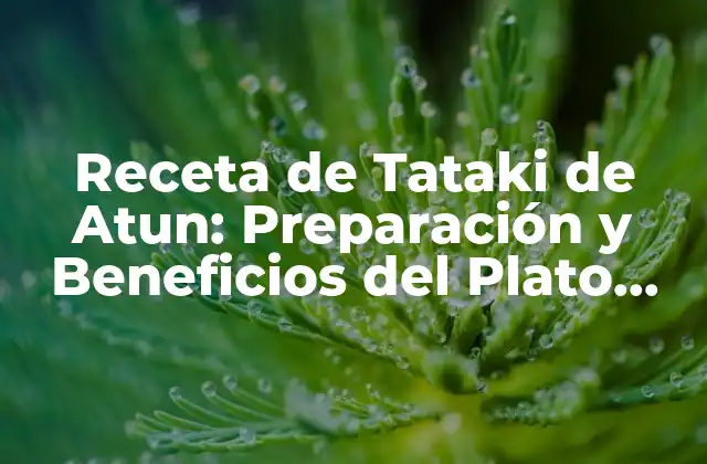 Receta de Tataki de Atun: Preparación y Beneficios Del Plato Estrella