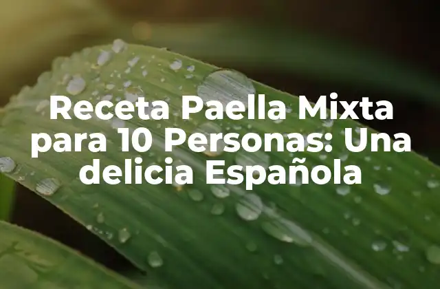 Receta Paella Mixta para 10 Personas: una Delicia Española