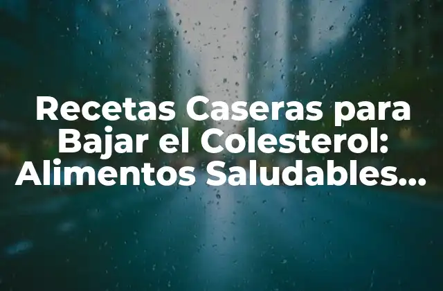Recetas Caseras para Bajar el Colesterol: Alimentos Saludables para una Vida Mejor