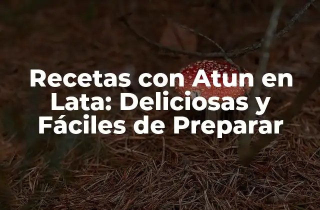 Recetas con Atun en Lata: Deliciosas y Fáciles de Preparar