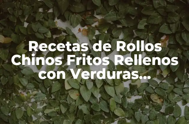 Recetas de Rollos Chinos Fritos Rellenos con Verduras Deliciosas y Saludables