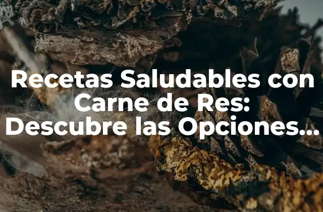 Recetas Saludables con Carne de Res: Descubre las Opciones Más Sanas
