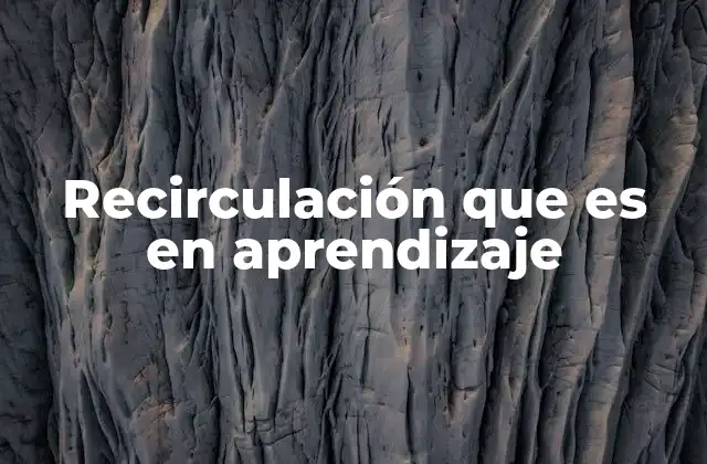 Recirculación que es en Aprendizaje