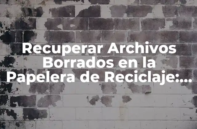Recuperar Archivos Borrados en la Papelera de Reciclaje: Guía Útil