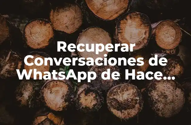 Recuperar Conversaciones de Whatsapp de Hace Meses Gratis – Guía Completa