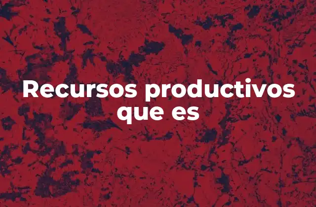 Recursos Productivos que es