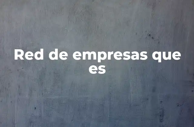 Red de Empresas que es