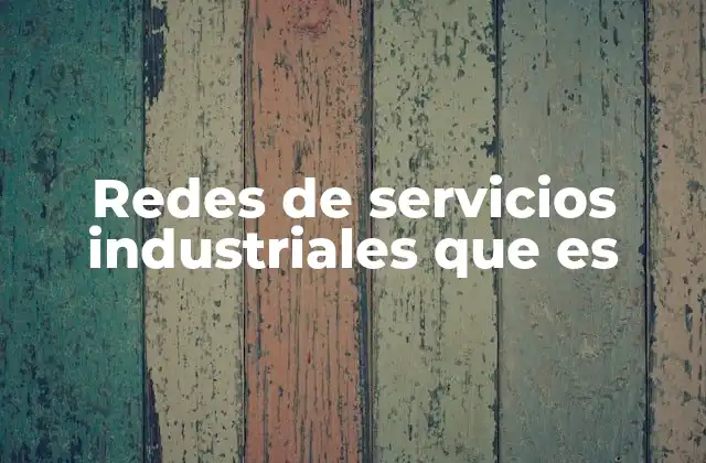 Redes de Servicios Industriales que es