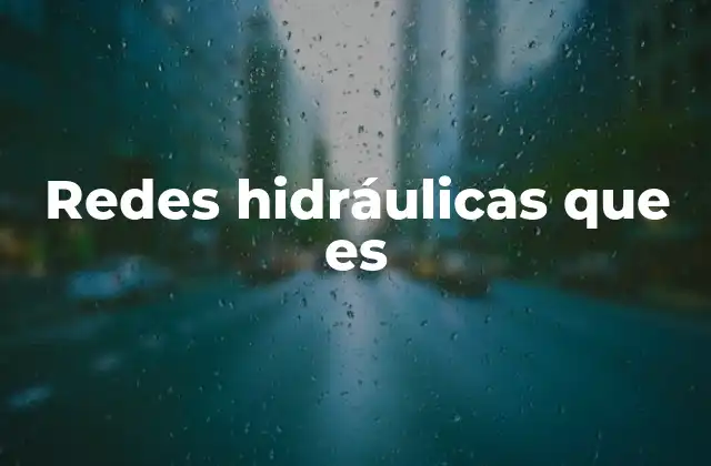Redes Hidráulicas que es
