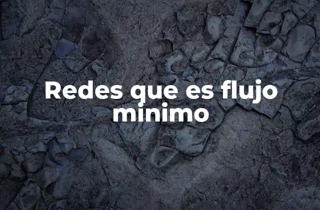 Redes que es Flujo Minimo