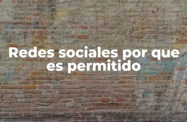 Redes Sociales por que es Permitido