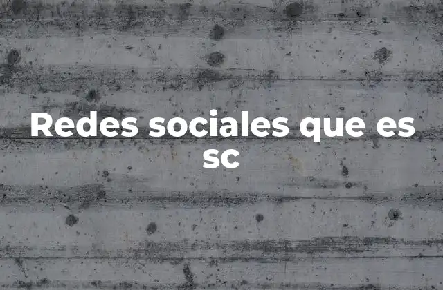 Redes Sociales que es Sc