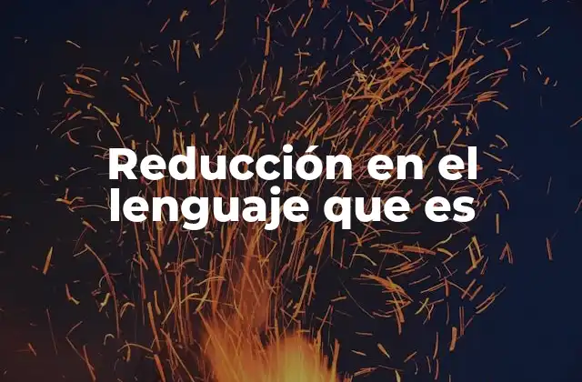 Reducción en el Lenguaje que es