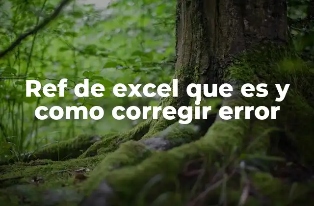 Ref de Excel que es y como Corregir Error 2 Causas comunes del error Ref en Excel