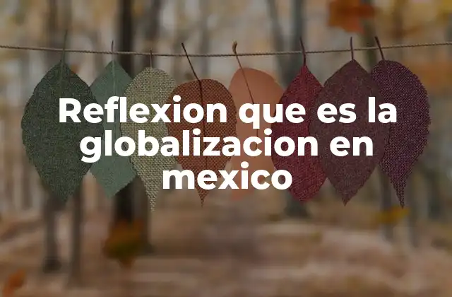 Reflexion que es la Globalizacion en Mexico