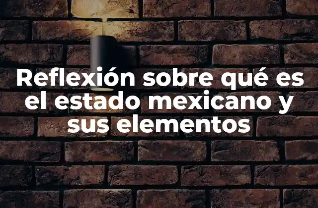 Reflexión sobre Qué es el Estado Mexicano y Sus Elementos