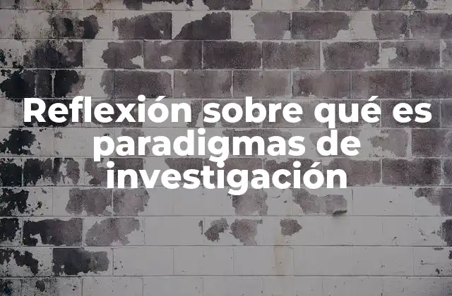Reflexión sobre Qué es Paradigmas de Investigación