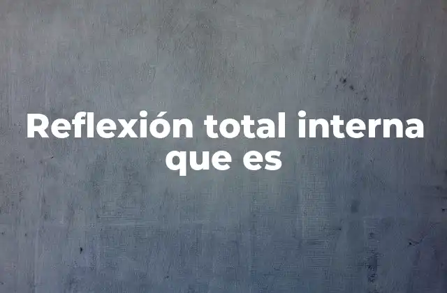 Reflexión Total Interna que es