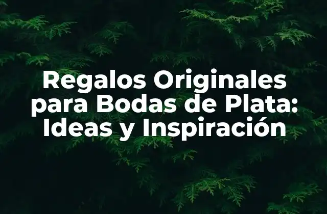 Regalos Originales para Bodas de Plata: Ideas y Inspiración