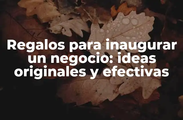 ¿Qué características debe tener un regalo para inaugurar un negocio?