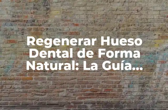 Regenerar Hueso Dental de Forma Natural: la Guía Completa