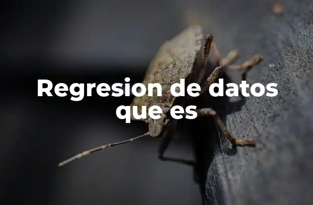Regresion de Datos que es
