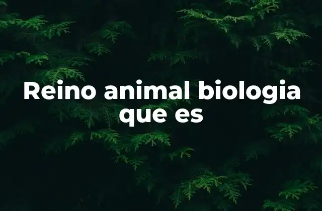 Reino Animal Biologia que es