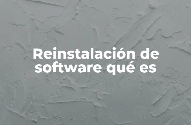 Reinstalación de Software Qué es