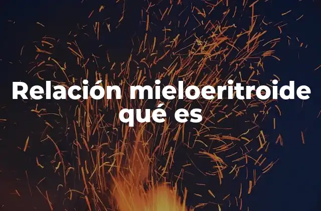 Relación Mieloeritroide Qué es