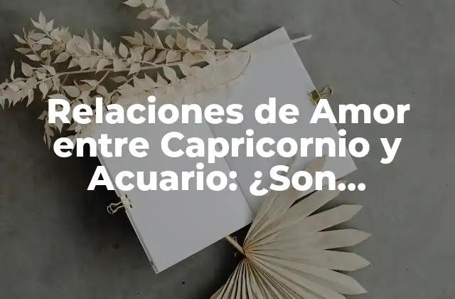 Relaciones de Amor entre Capricornio y Acuario: ¿son Compatibles?