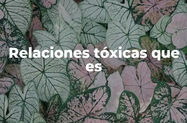 Relaciones Tóxicas que es