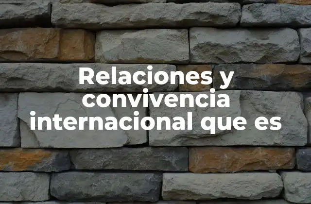 Relaciones y Convivencia Internacional que es