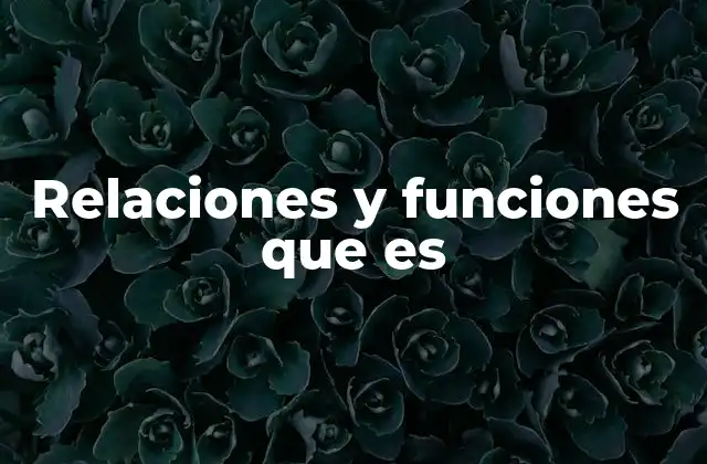 Relaciones y Funciones que es