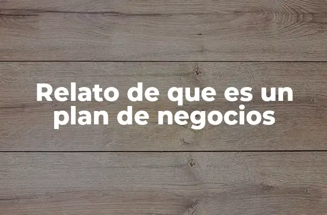 Relato de que es un Plan de Negocios