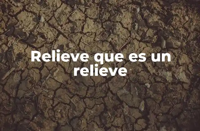 Relieve que es un Relieve