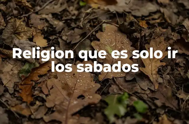 Religion que es Solo Ir los Sabados