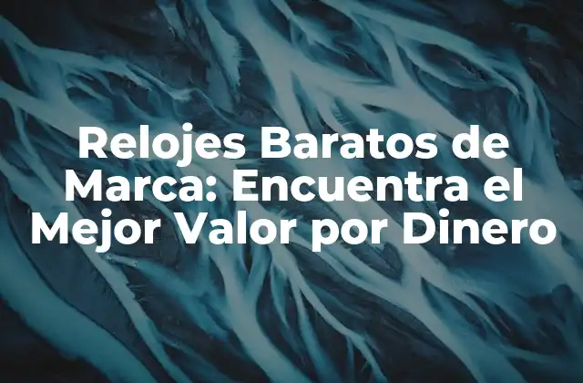 Relojes Baratos de Marca: Encuentra el Mejor Valor por Dinero