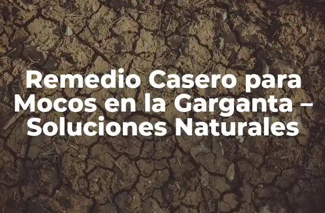 Remedio Casero para Mocos en la Garganta – Soluciones Naturales