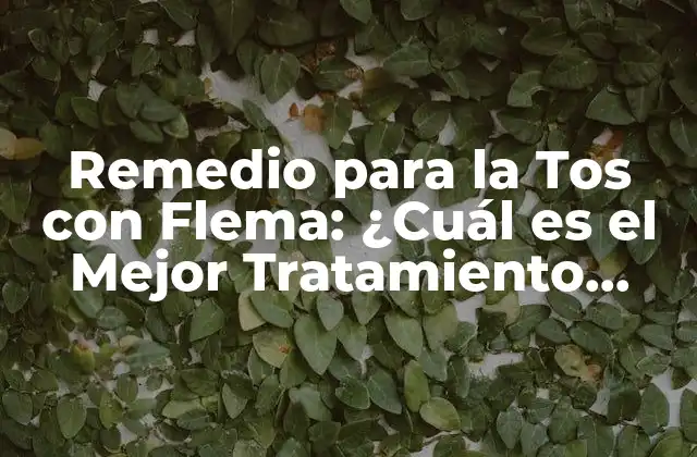 Remedio para la Tos con Flema: ¿cuál es el Mejor Tratamiento Natural?