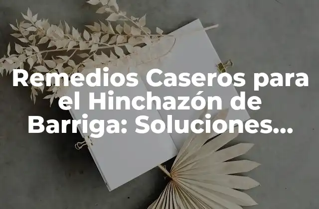 Remedios Caseros para el Hinchazón de Barriga: Soluciones Naturales para Reducir la Hinchazón