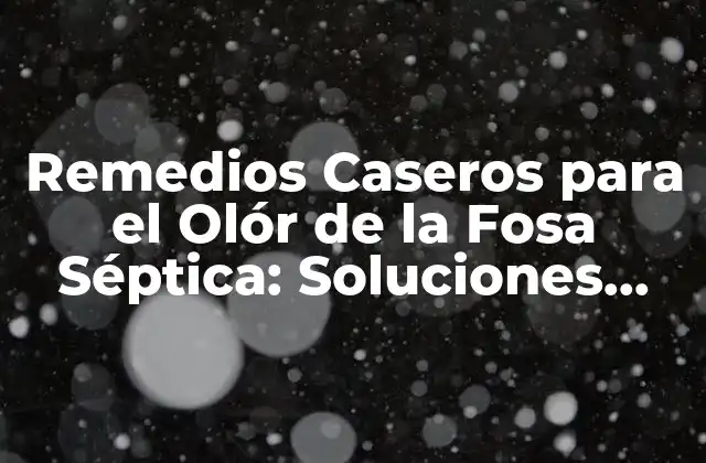Remedios Caseros para el Olór de la Fosa Séptica: Soluciones Naturales