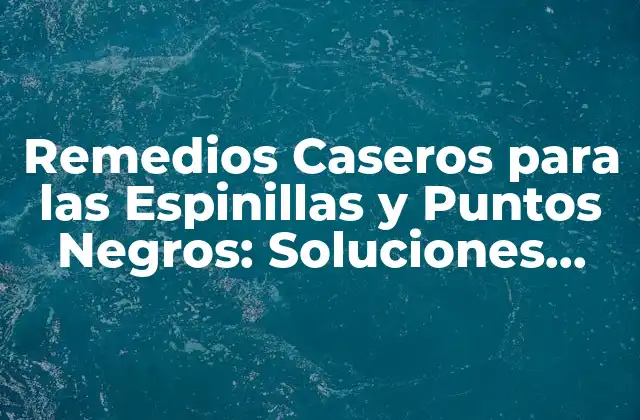 Remedios Caseros para las Espinillas y Puntos Negros: Soluciones Naturales para una Piel Clara