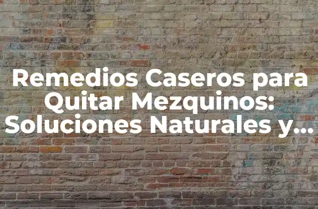 Remedios Caseros para Quitar Mezquinos: Soluciones Naturales y Efectivas