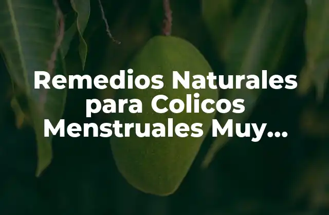 Remedios Naturales para Colicos Menstruales Muy Fuertes: Alivio Rápido y Efectivo